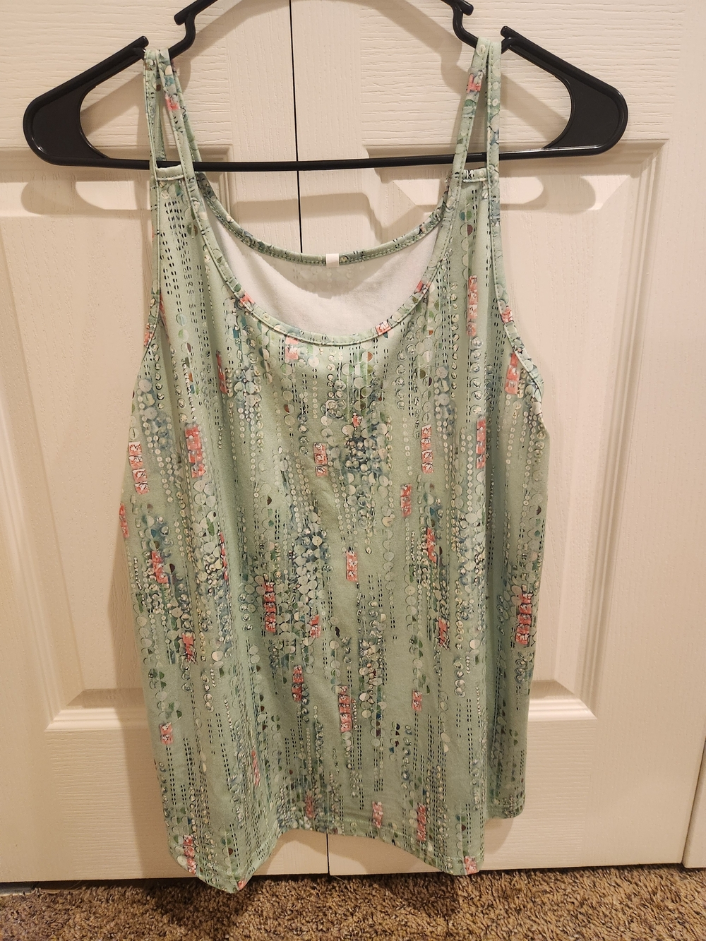 Women's Mint Green Printed Tank Top